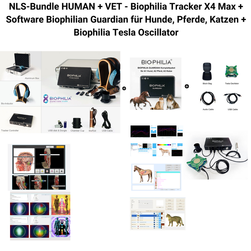 NLS-all-in-Bundle - Biophilia Tracker X4 Max +  Biophilia Guardian für Hunde, Pferde, Katzen +  Biophilia Tesla Oscillator