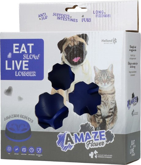 Eat Slow Live Longer Amaze Flower Blue M