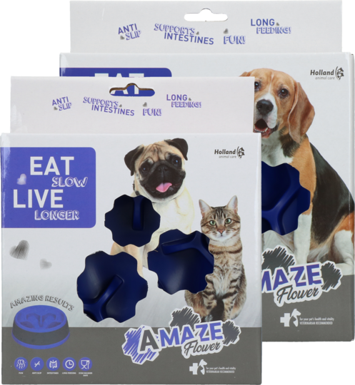 Eat Slow Live Longer Amaze Flower Blue M