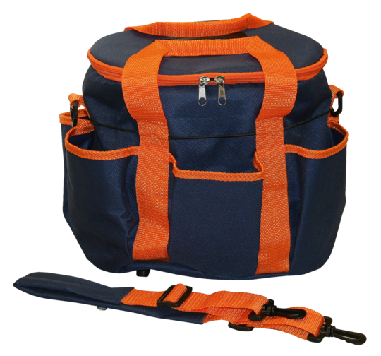 Putztasche 27x22x22cm d.blau/orange